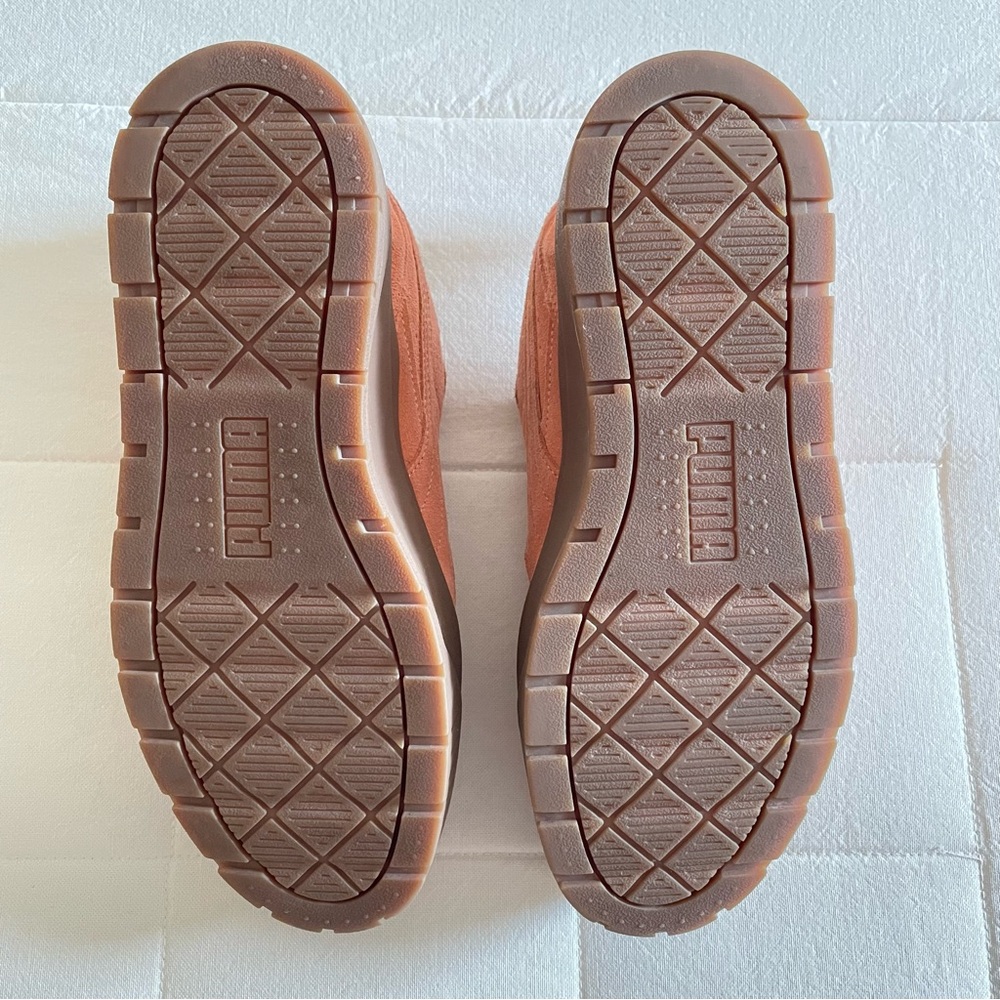Puma Womens Coral Peach Suede Platform Karmen II Idol Sneakers, Size 10 - Picture 10 of 16